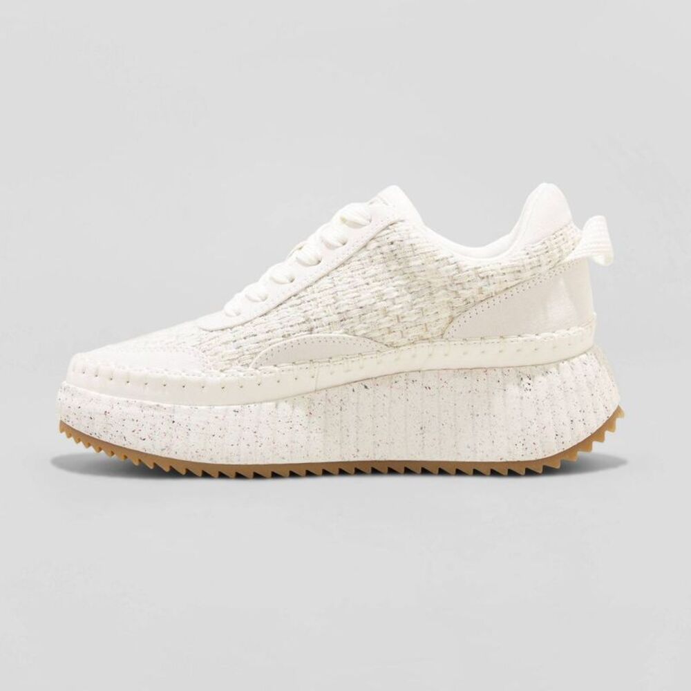 Universal Thread - Women's Lace-Up Sneakers Memory F Off-White - Picture 2 of 4